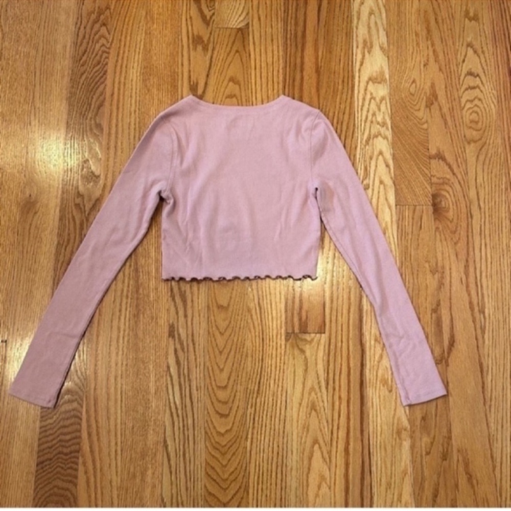 NWT Aeropostale Long Sleeve Baby Tee-Pink, Size Medium - Picture 7 of 7